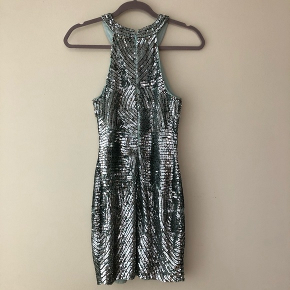Evernew Silver Sequin Cocktail Mini Dress - Picture 2 of 6